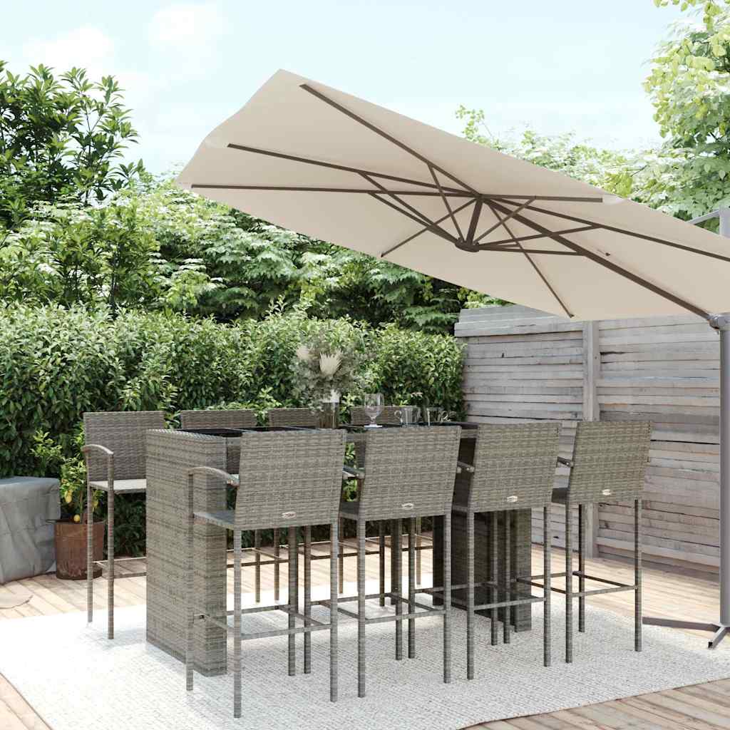5 Piece Garden Bar Set Poly Rattan 8
