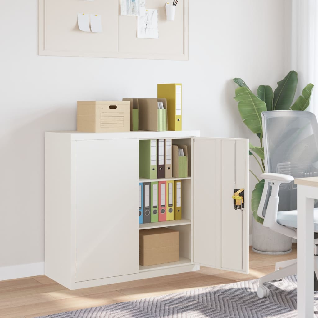 vidaXL File Cabinet Steel White