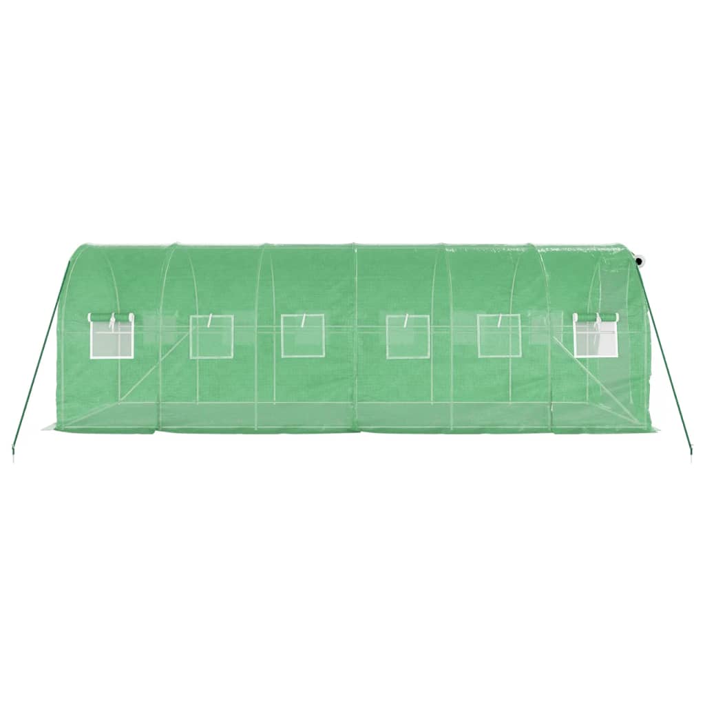 vidaXL Greenhouse with Steel Frame Green 12 m² 6x2x2 m 6