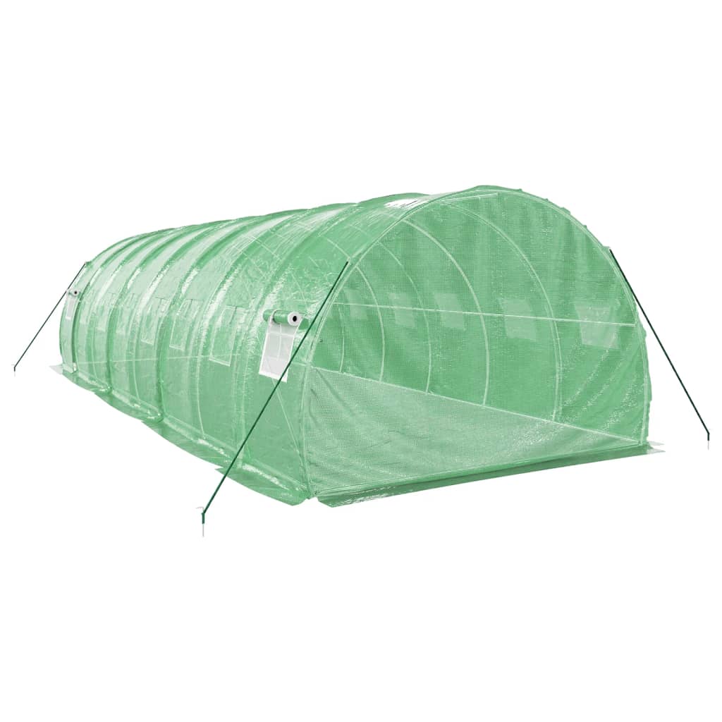 vidaXL Greenhouse with Steel Frame Green 24 m² 8x3x2 m 6