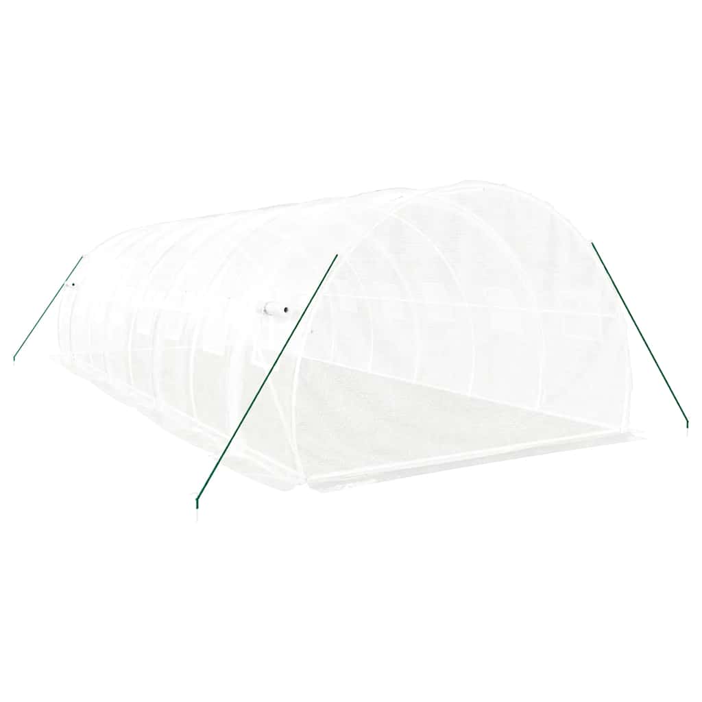 vidaXL Greenhouse with Steel Frame White 24 m² 8x3x2 m 6