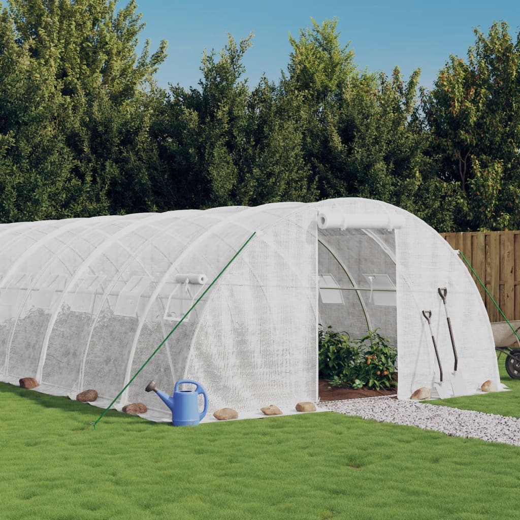 vidaXL Greenhouse with Steel Frame 8 m² White
