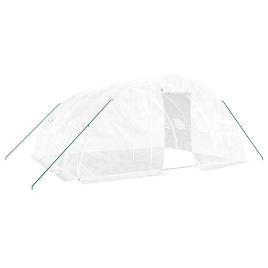 vidaXL Greenhouse with Steel Frame White 20 m² 5x4x2.3 m 2