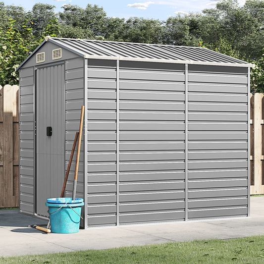 Garden Shed Galvanised Steel Light Grey 191 x 215 x 198 cm
