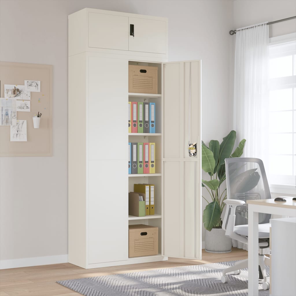 vidaXL File Cabinet Steel White