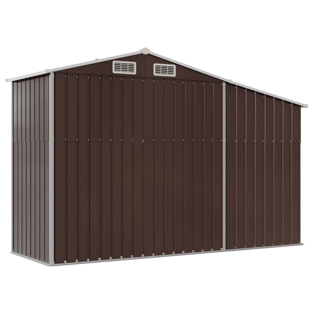 vidaXL Garden Shed Brown 277x93x179 cm Galvanised Steel 6