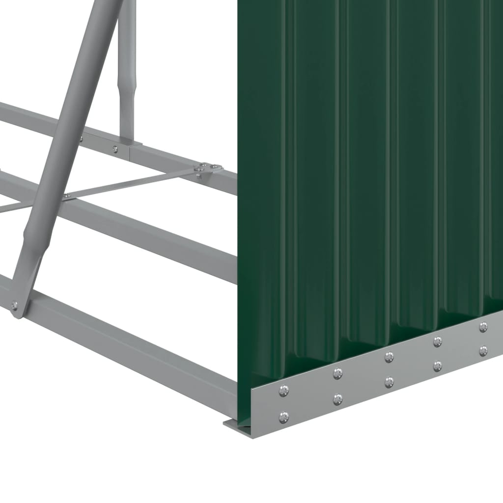 Log Holder Galvanised Steel Green 234 cm 100 cm