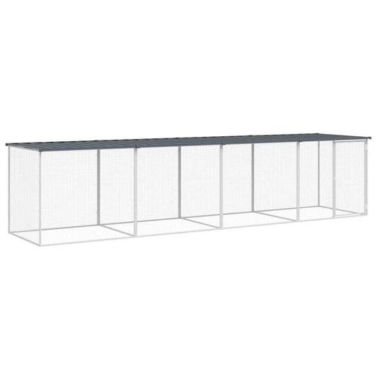 vidaXL Chicken Cage with Roof Anthracite 403x98x90 cm Galvanised Steel 2