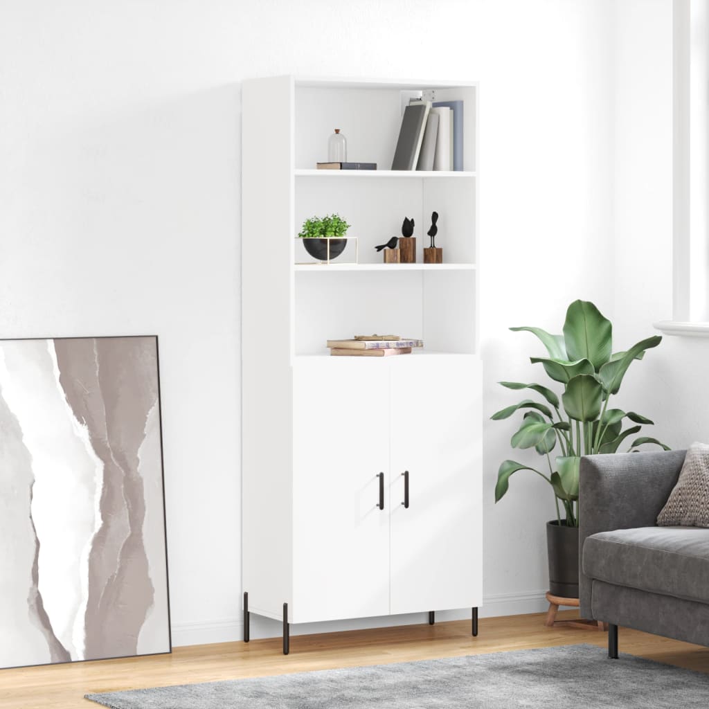 Highboard 69.5x34x180 cm Engineered Wood 2 Doors White
