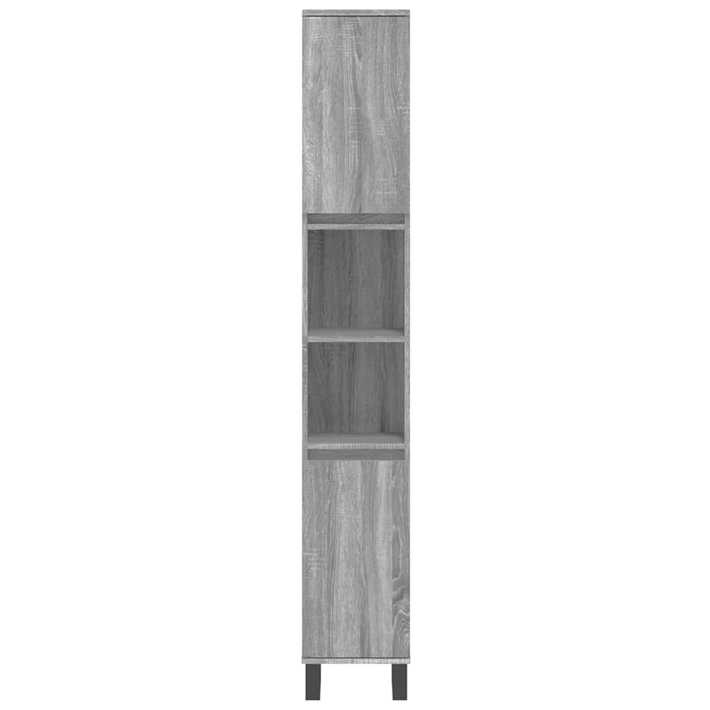 vidaXL 3 Piece Bathroom Furniture Set Grey Sonoma Engineered Wood 6