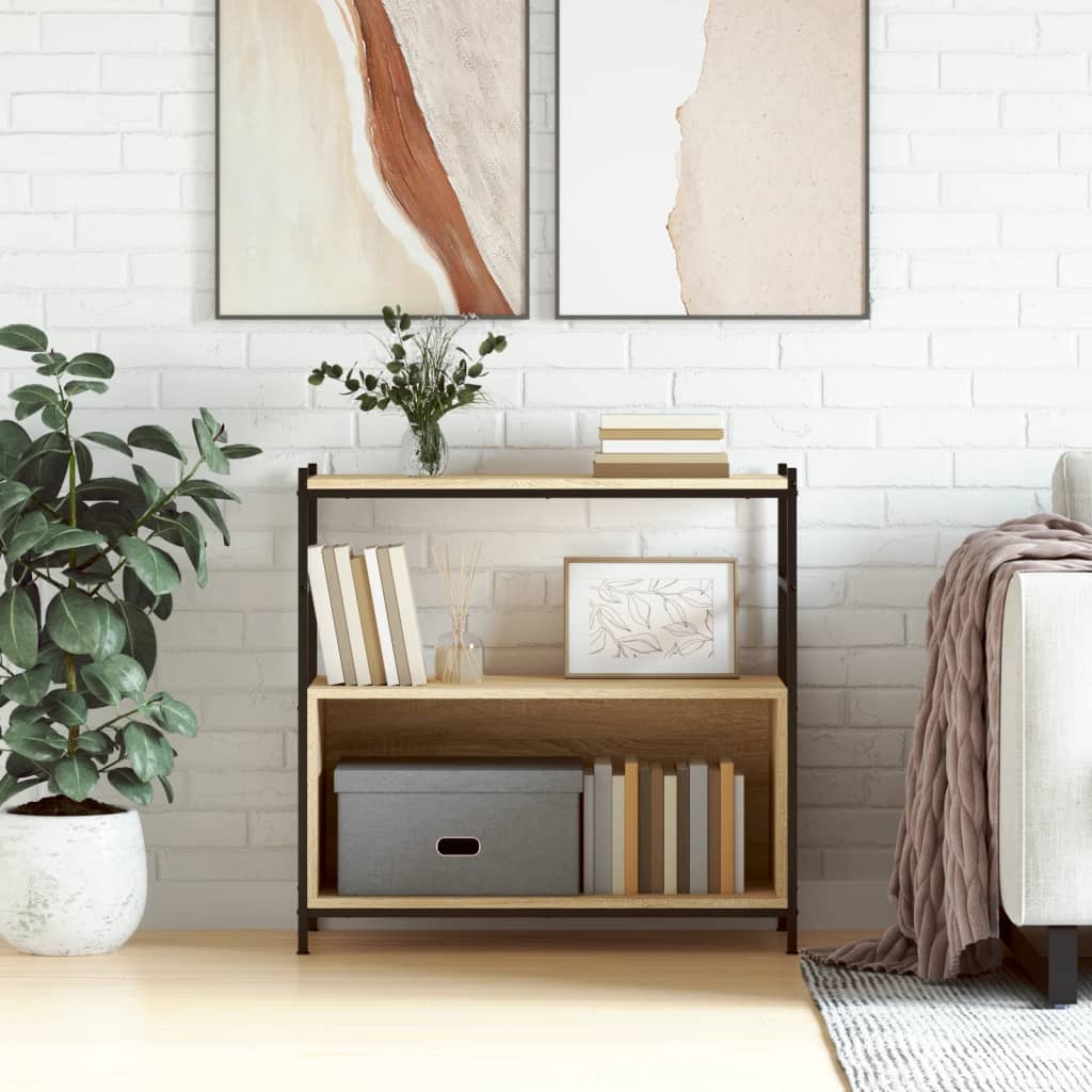 Bookshelf 80x30x78,5 cm Engineered Wood and Iron Sonoma oak