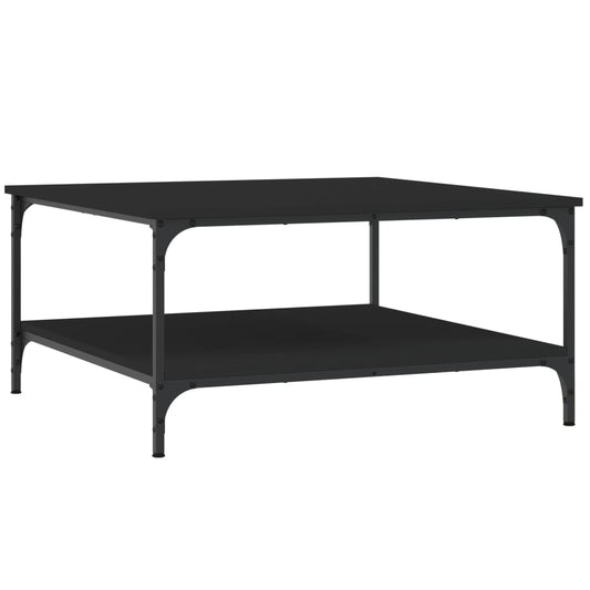 Coffee Table 80x80x40 cm Engineered Wood Black