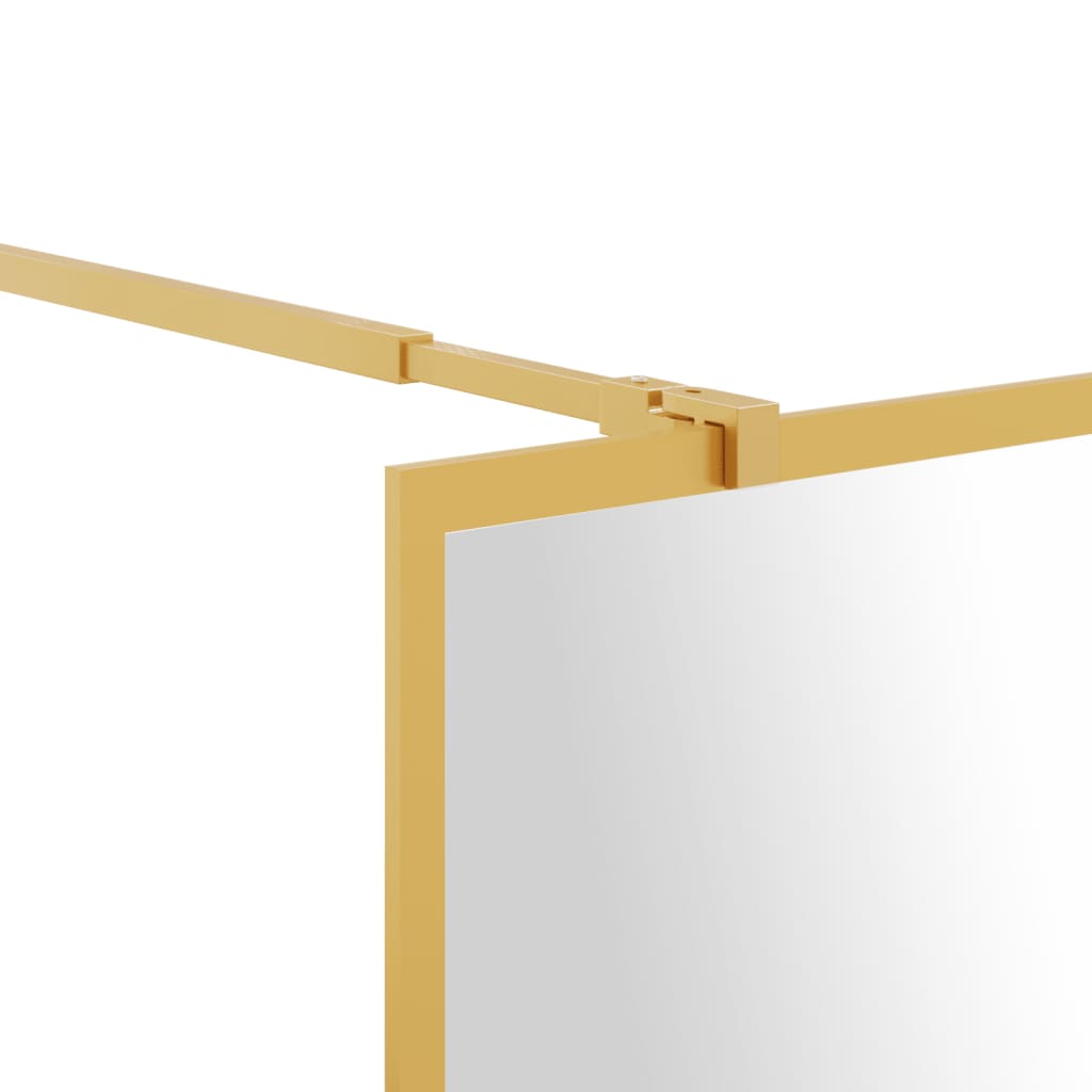 vidaXL Walk-in Shower Wall with Clear ESG Glass Gold 115x195 cm 6