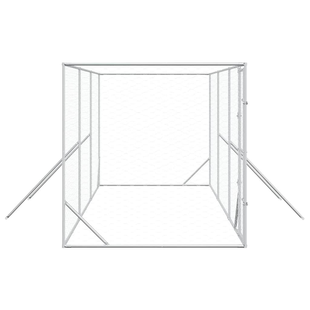 vidaXL Outdoor Dog Kennel Silver 6x2x2 m Galvanised Steel 6