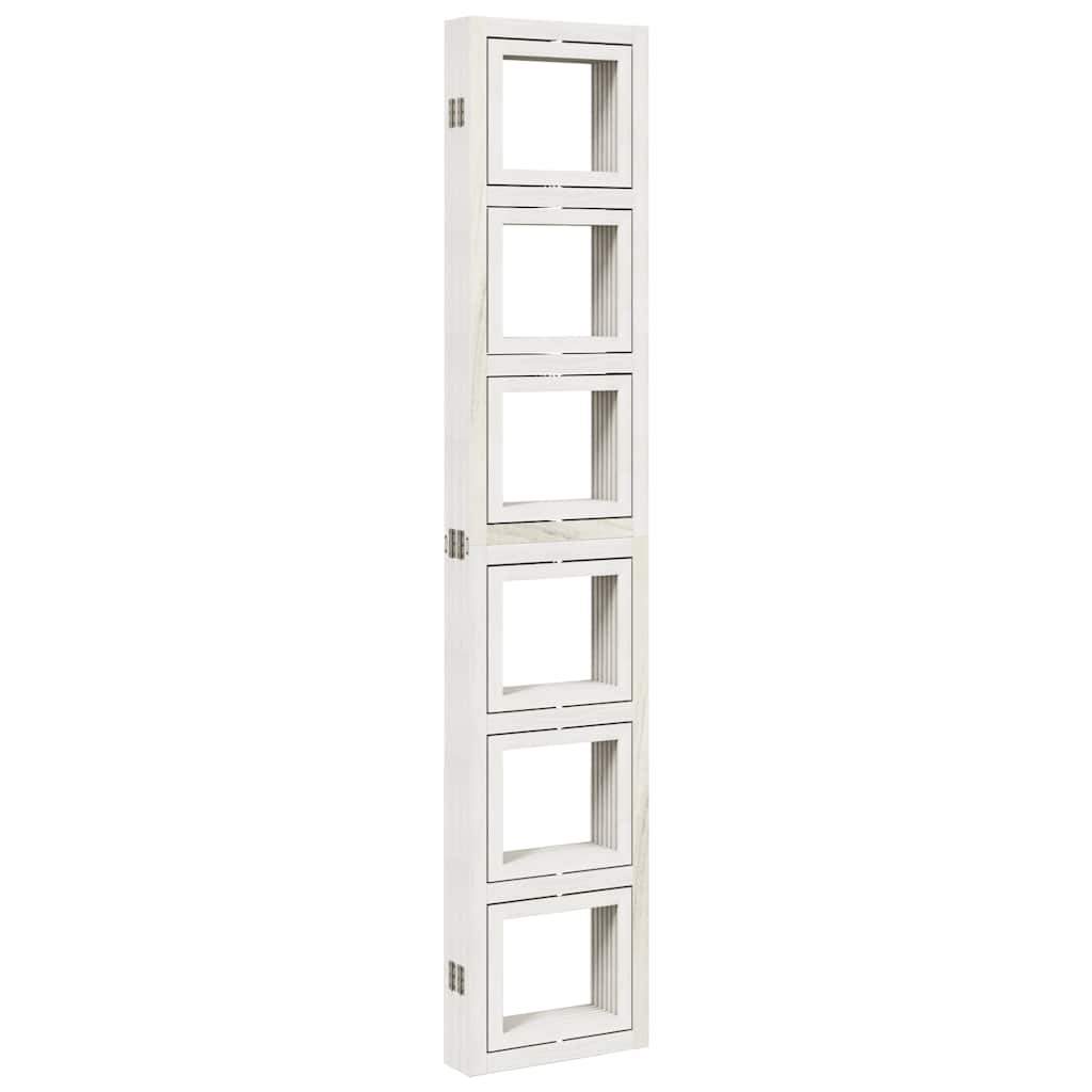 vidaXL Room Divider 6 Panels White Solid Wood Paulownia 6