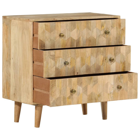 vidaXL Drawer Cabinet 70x35x70 cm Solid Wood Mango 2