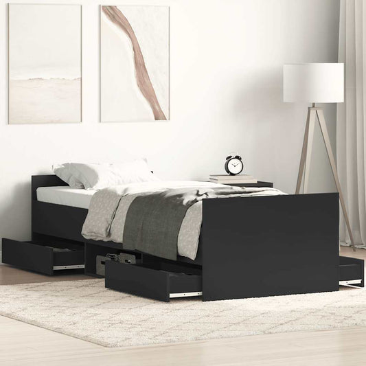 Bed Frame without Mattress 90x200 cm Black