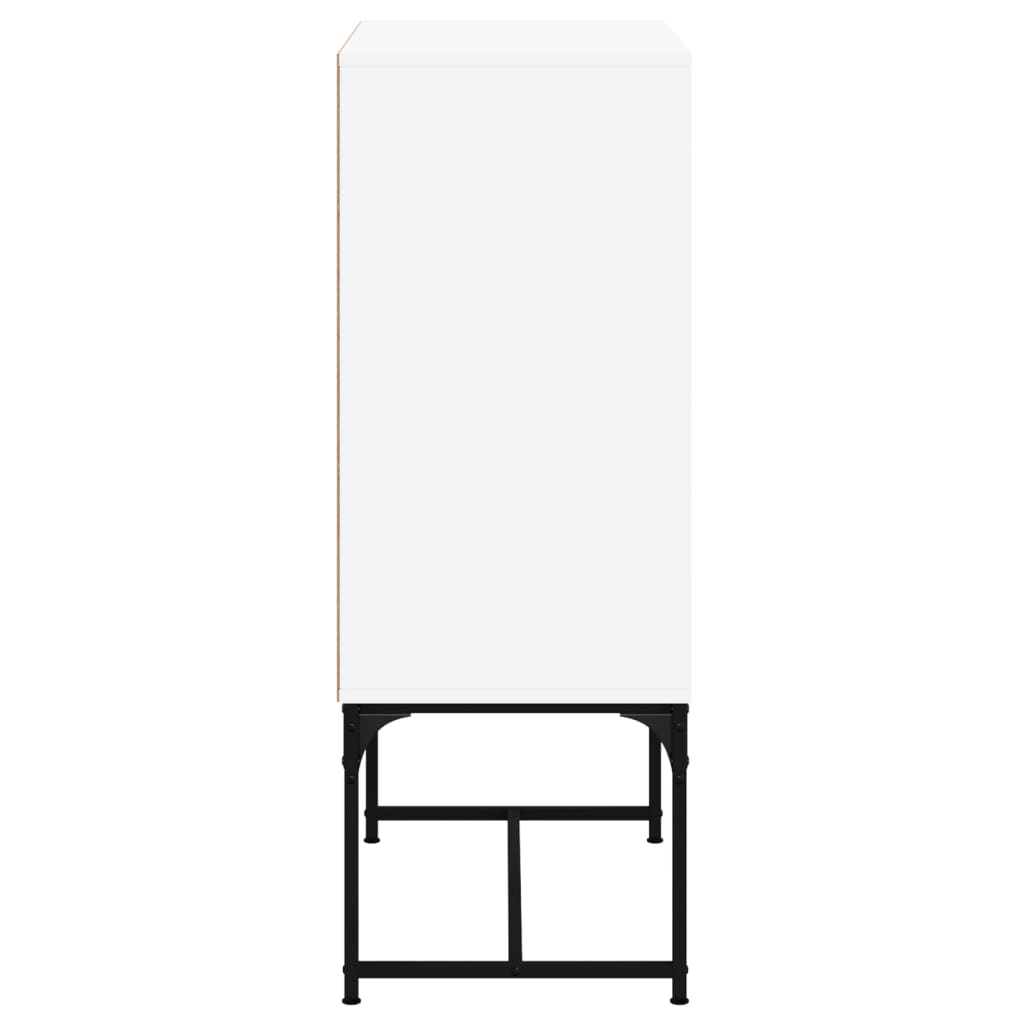 Side Cabinet with Glass Doors 69x37x100 cm White