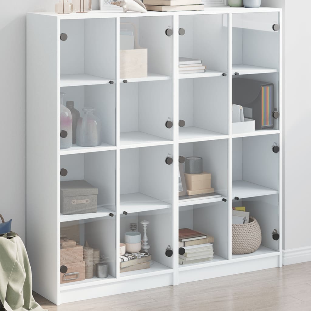 vidaXL Bookcase with Doors 136x37x142 cm Engineered Wood