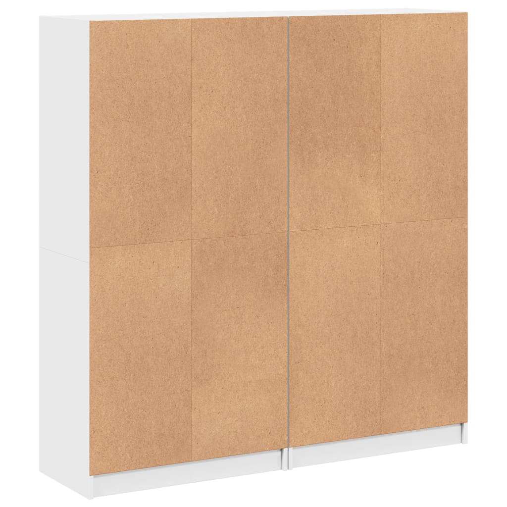 vidaXL Bookcase with Doors White 136x37x142 cm Engineered Wood 6