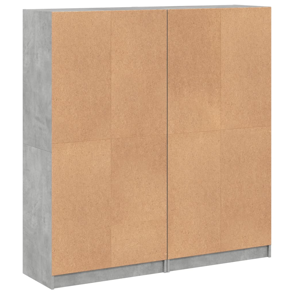 vidaXL Bookcase with Doors Concrete Grey 136x37x142 cm Engineered Wood 6