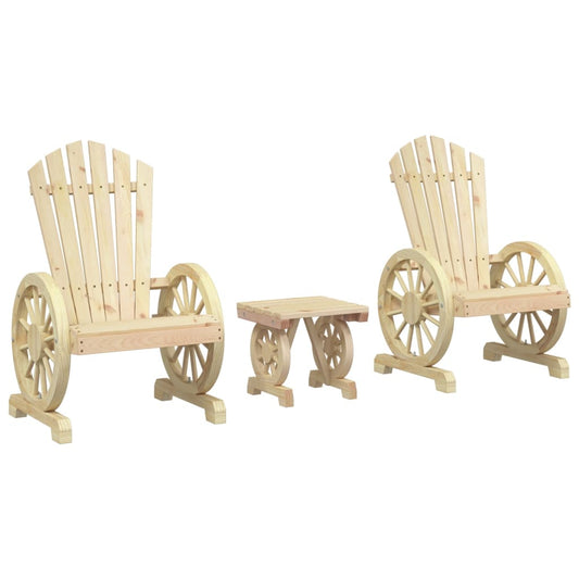 vidaXL 3 Piece Garden Lounge Set Solid Wood Fir 2