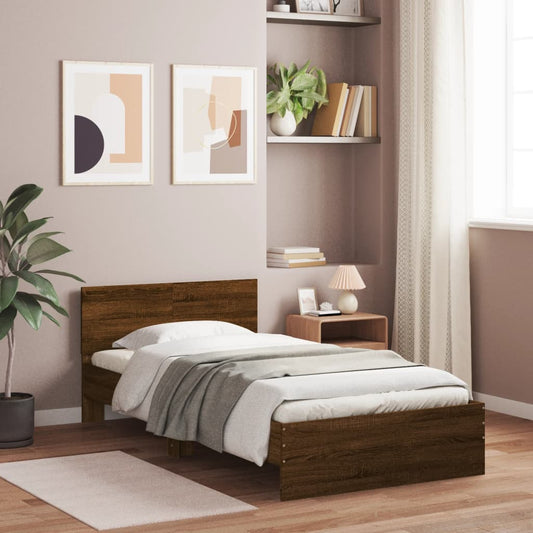 Bed Frame without Mattress Brown Oak 100 x 200 cm