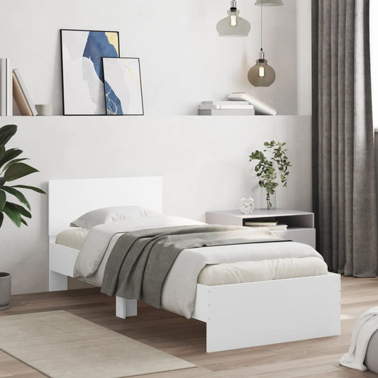 Bed Frame without Mattress White 90 x 190 cm