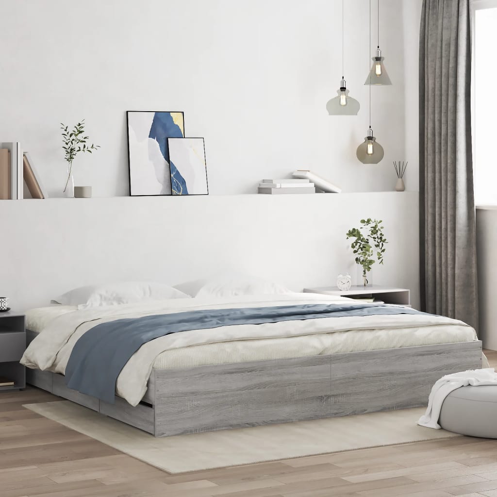 vidaXL Bed Frame with Drawers without Mattress 200x200 cm