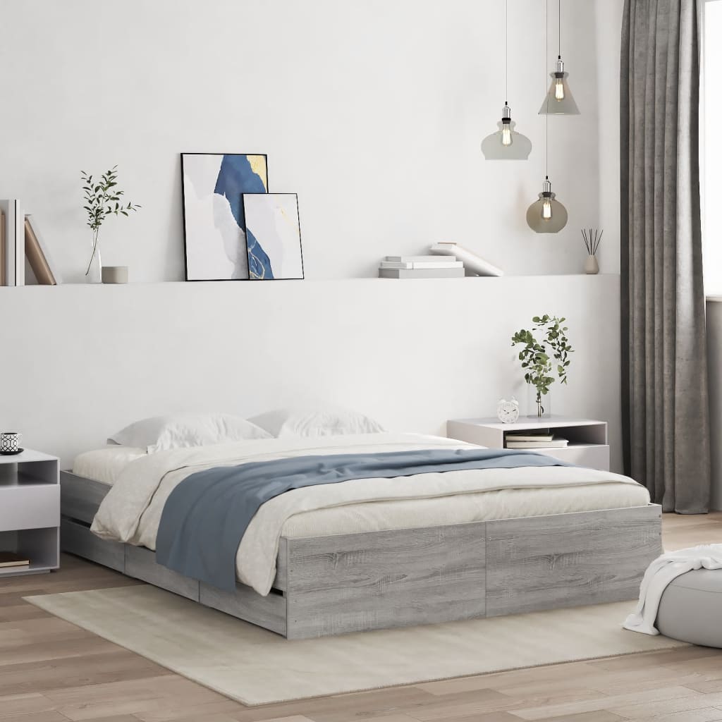 vidaXL Bed Frame with Drawers without Mattress 150x200 cm
