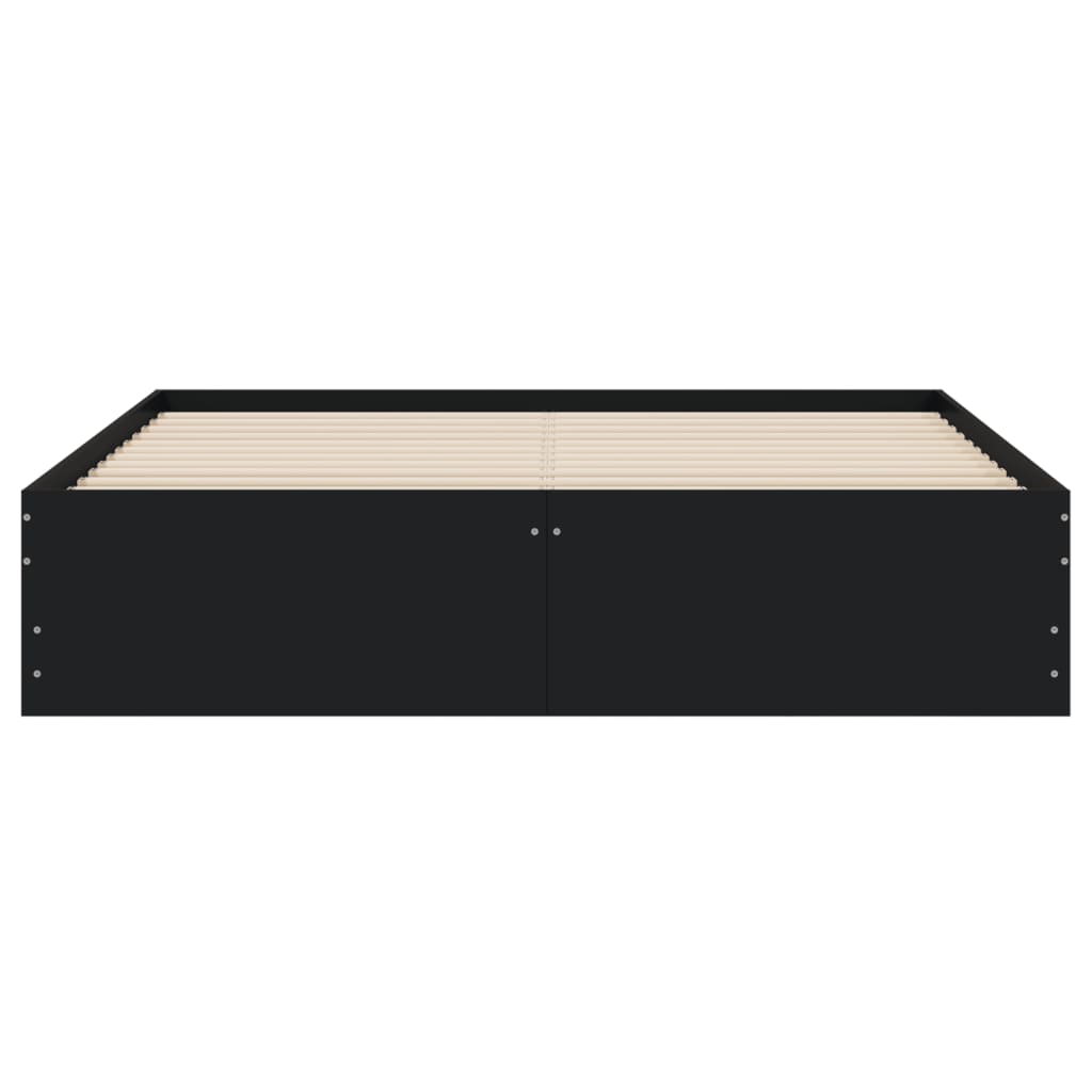 vidaXL Bed Frame with Drawers without Mattress Black 140x190 cm 6