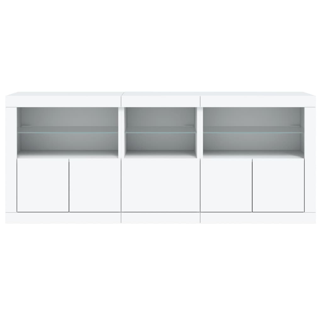 vidaXL Sideboard with LED Lights White 162x37x67 cm 6