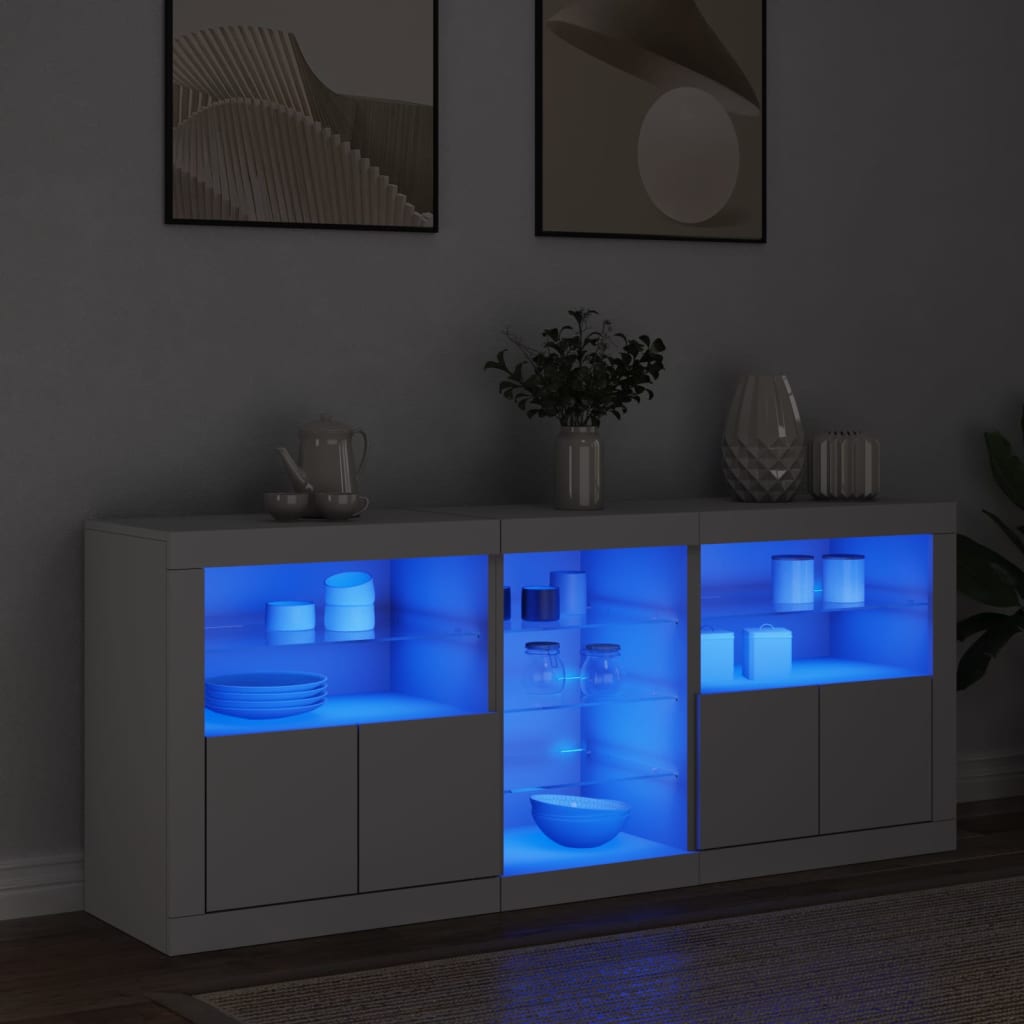 vidaXL Sideboard with LED Lights 162x37x67 cm