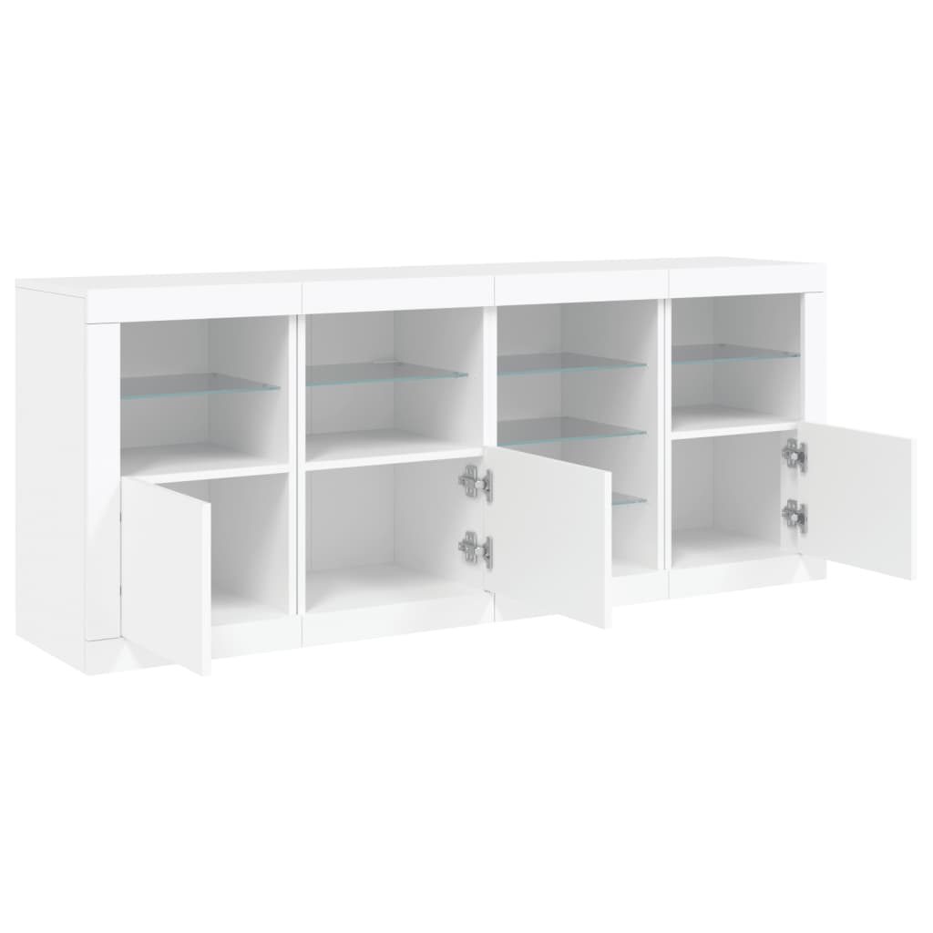vidaXL Sideboard with LED Lights White 164x37x67 cm 6