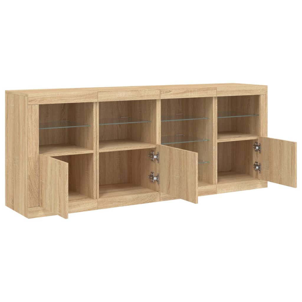vidaXL Sideboard with LED Lights Sonoma Oak 164x37x67 cm 6
