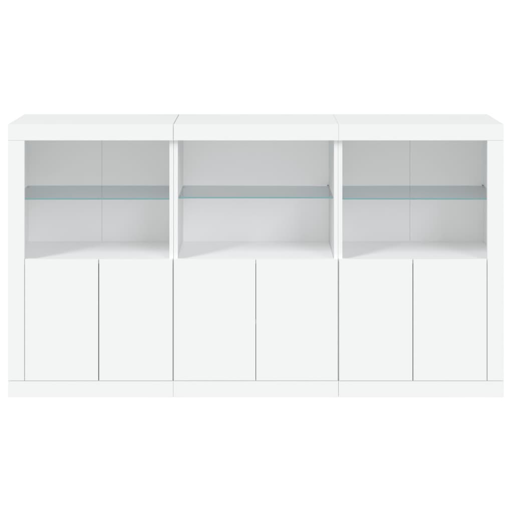 vidaXL Sideboard with LED Lights White 181.5x37x100 cm 6