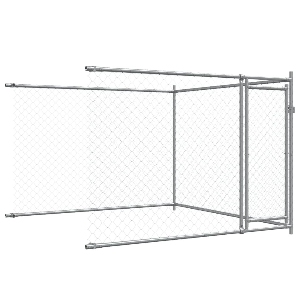vidaXL Dog Cage with Doors Grey 8x2x1,5 m Galvanised Steel 6