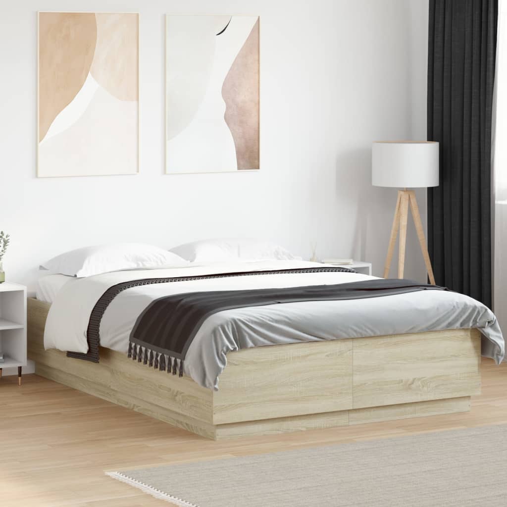 Bed Frame without Mattress 140x200 cm Sonoma oak
