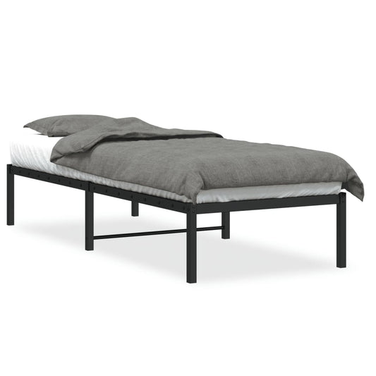 Metal Bed Frame without Mattress Black 75 cm 190 cm