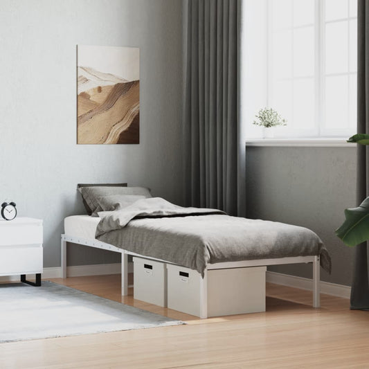 Metal Bed Frame without Mattress White 80 cm 200 cm