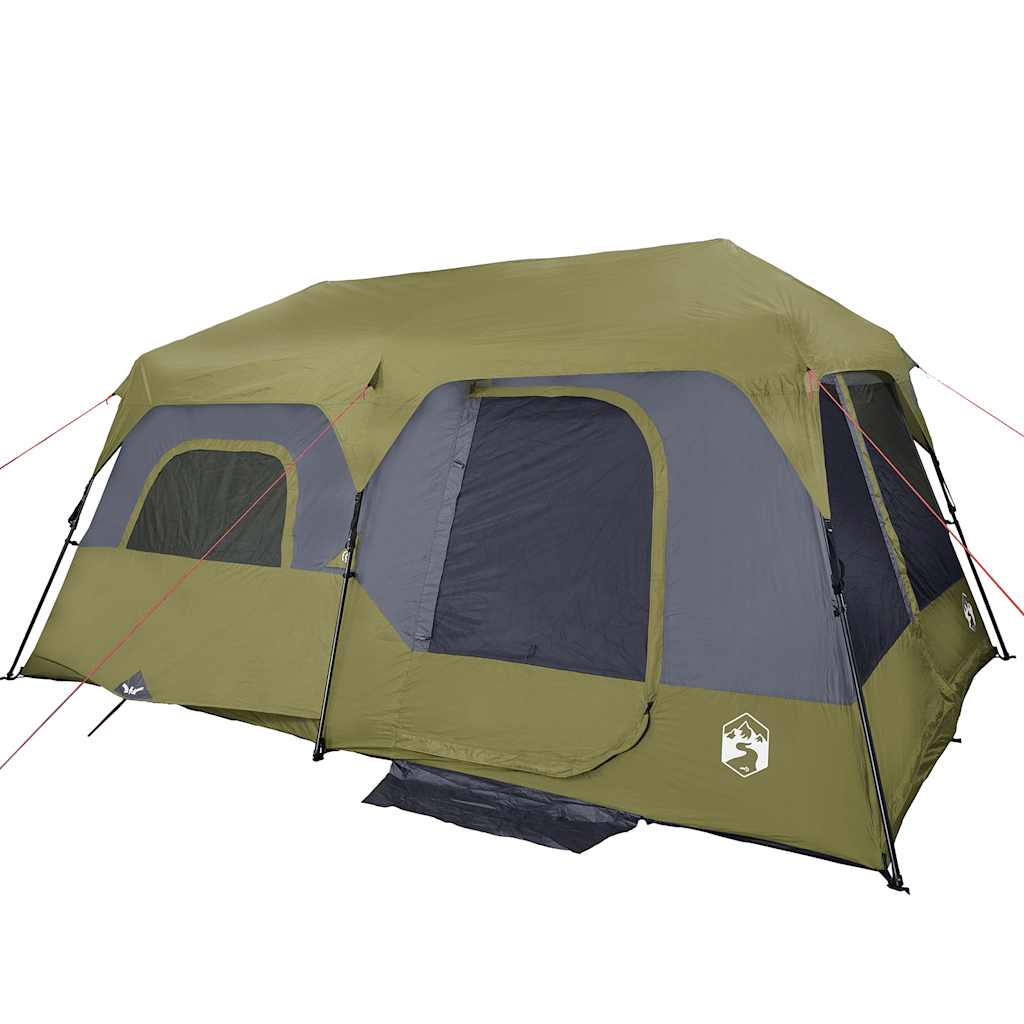 vidaXL Family Tent 9-Person Green Quick Release Waterproof 6