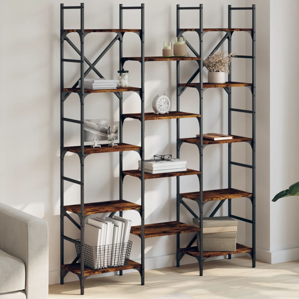 Bookshelf 160x28,5x136,5 cm Engineered Wood Smoked oak 127.5 cm 172.5 cm