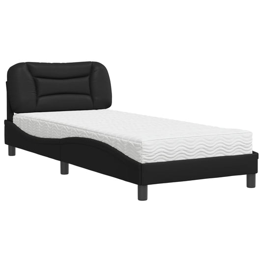 Bed with Mattress "Hvar" 90x190 cm Faux Leather Black