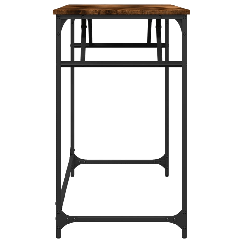 Desk 100x45x76 cm Engineered Wood and Powder-coated Steel Smoked Oak