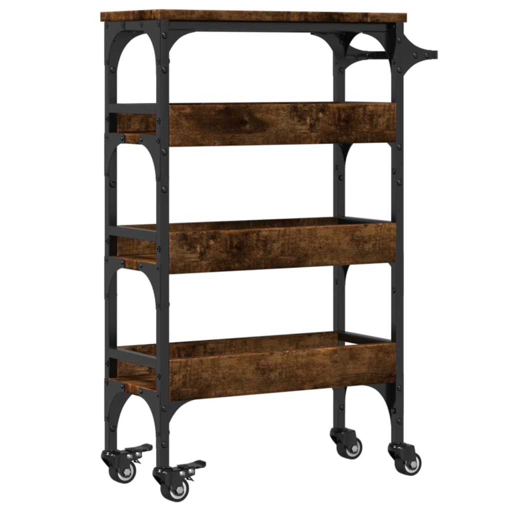 Kitchen Trolley 53x20x76 cm Engineered Wood Smoked oak