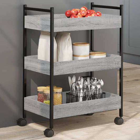 Kitchen Trolley 50x30x70 cm Engineered Wood Grey sonoma