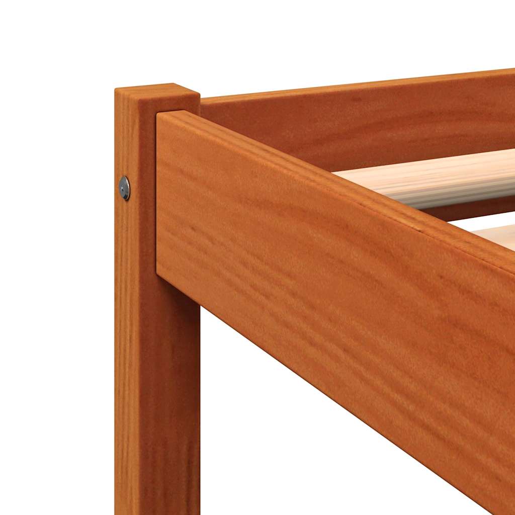 Bed Frame without Mattress Solid Wood Pine Length 200 cm Wax Brown 200 cm