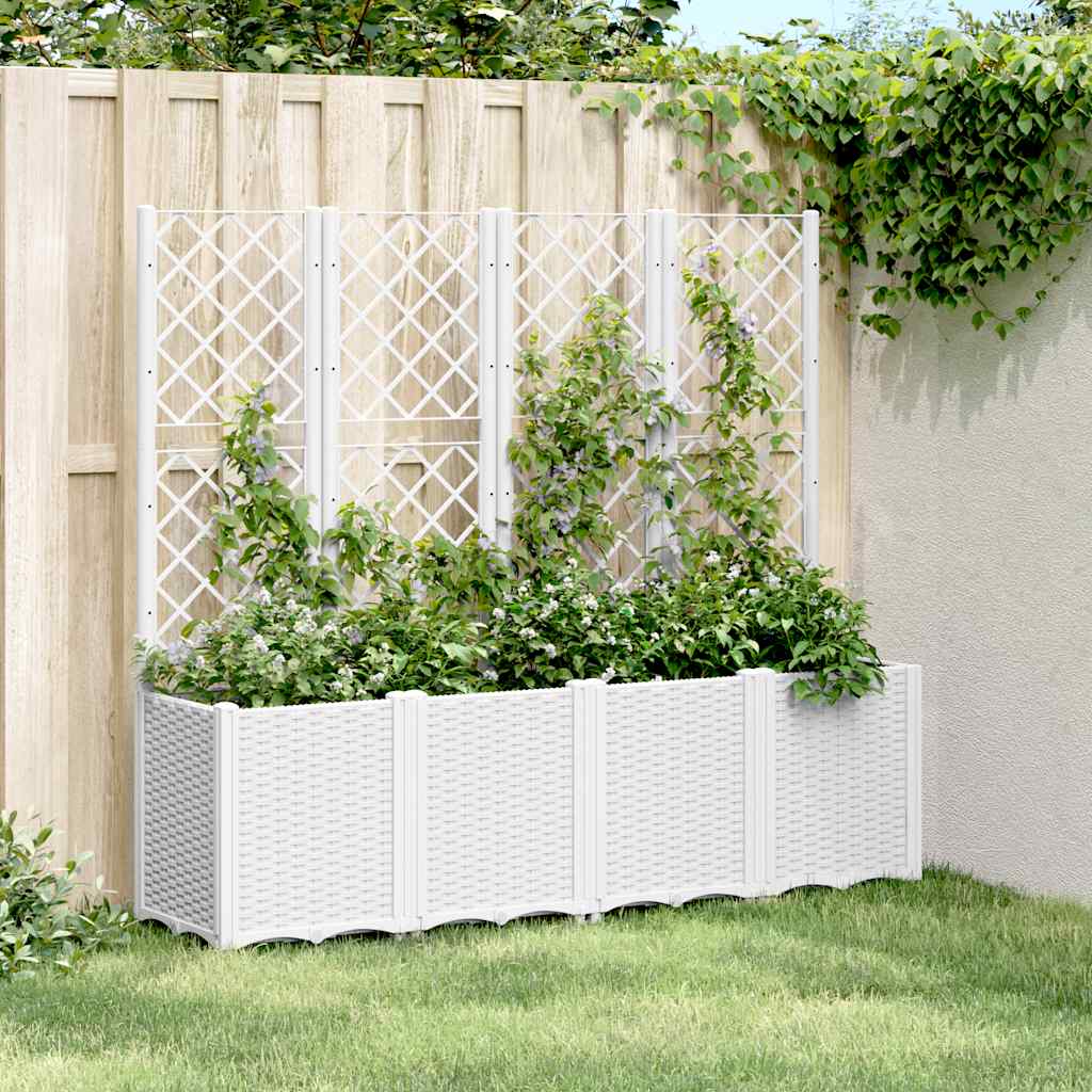 vidaXL Garden Planter with Trellis PP