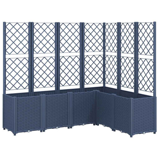 vidaXL Garden Planter with Trellis Blue Grey 160x120x140 cm PP 2