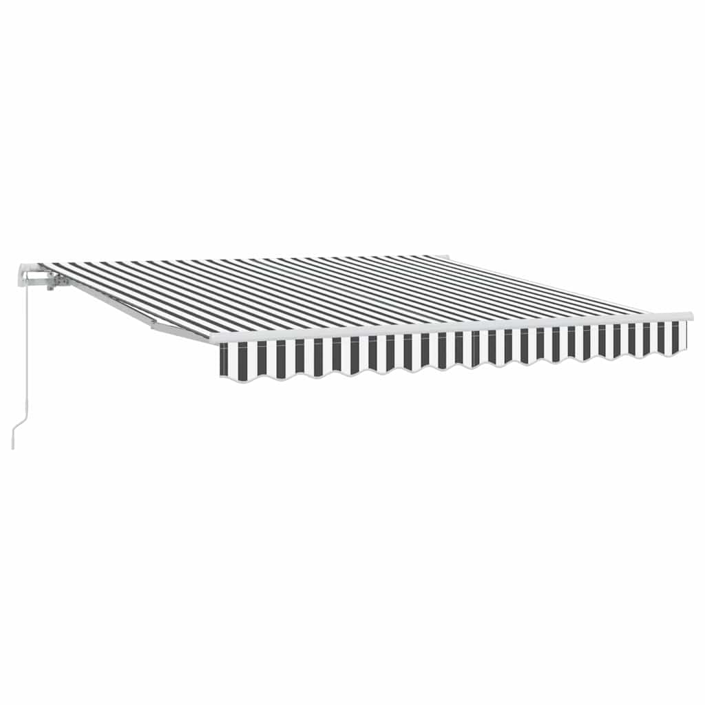 vidaXL Manual Retractable Awning Anthracite&White 300x250 cm 6